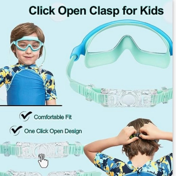 New Seago Swim Goggles, Nose Clips, Ear Plugs & Speedo Arm Bands For Kids - Picture 4 of 16